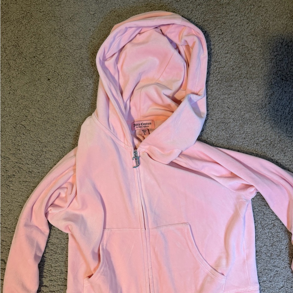 Juicy Couture Light Pink bling velour sweat set